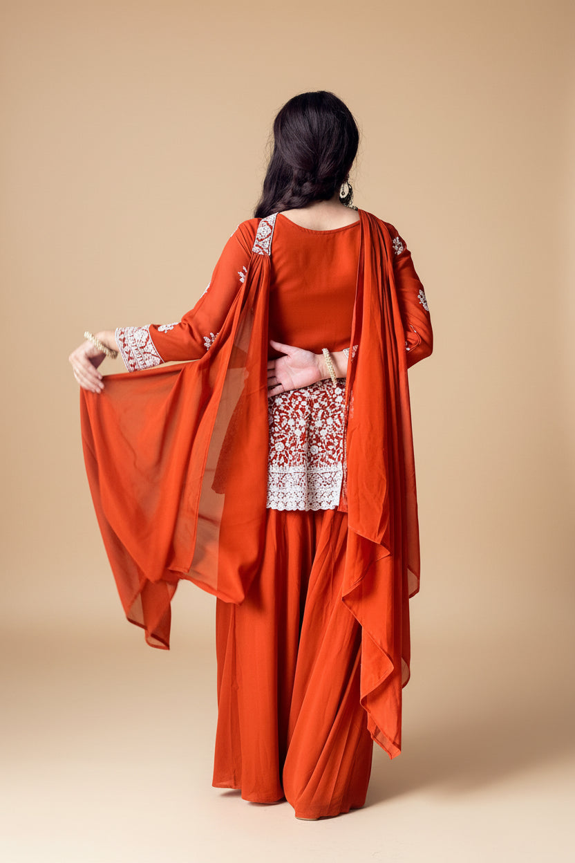 Georgette Peplum Party Set