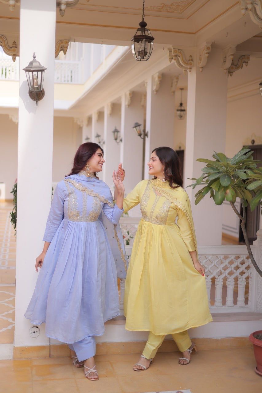 PREMIUM READYMADE  GOWN WITH PANT &Dupataa