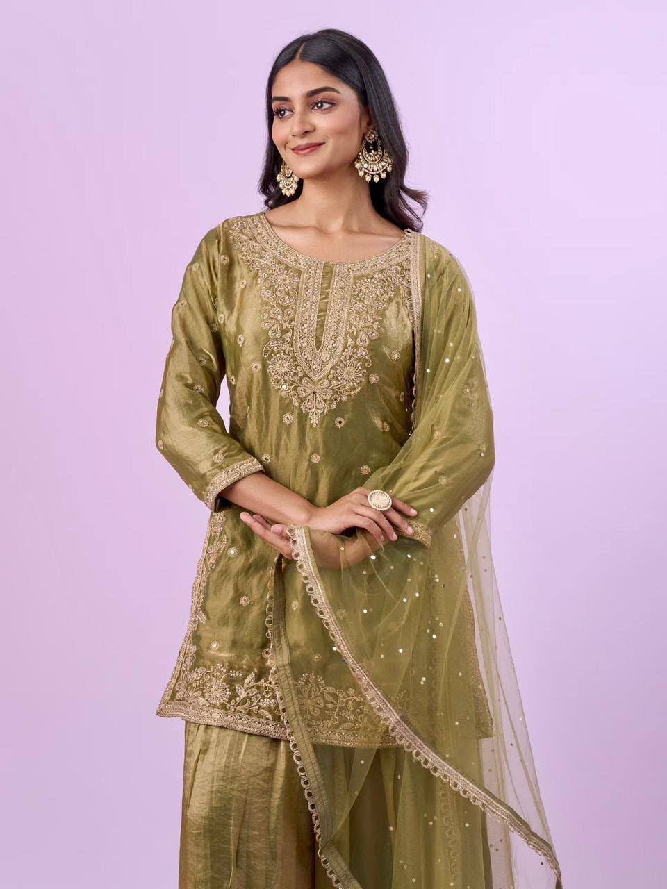 Fandy silk pallazo and Duppata