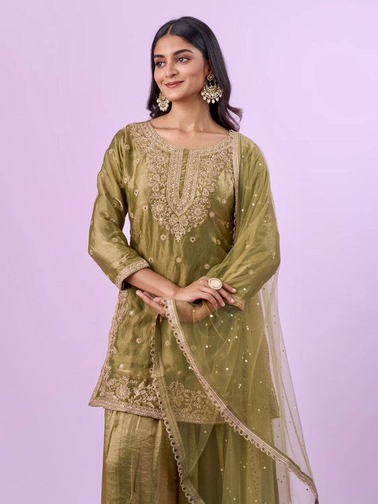 Fandy silk pallazo and Duppata