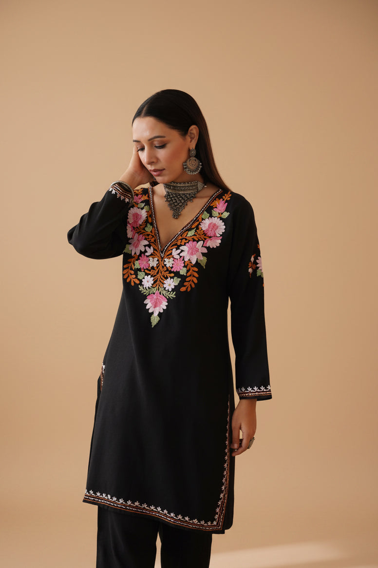 Premium black designs cotton embroidery work