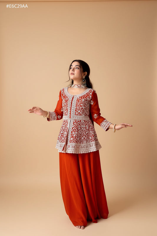 Georgette Peplum Party Set