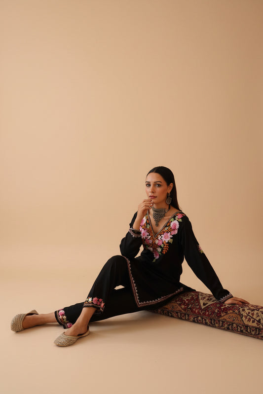 Premium black designs cotton embroidery work