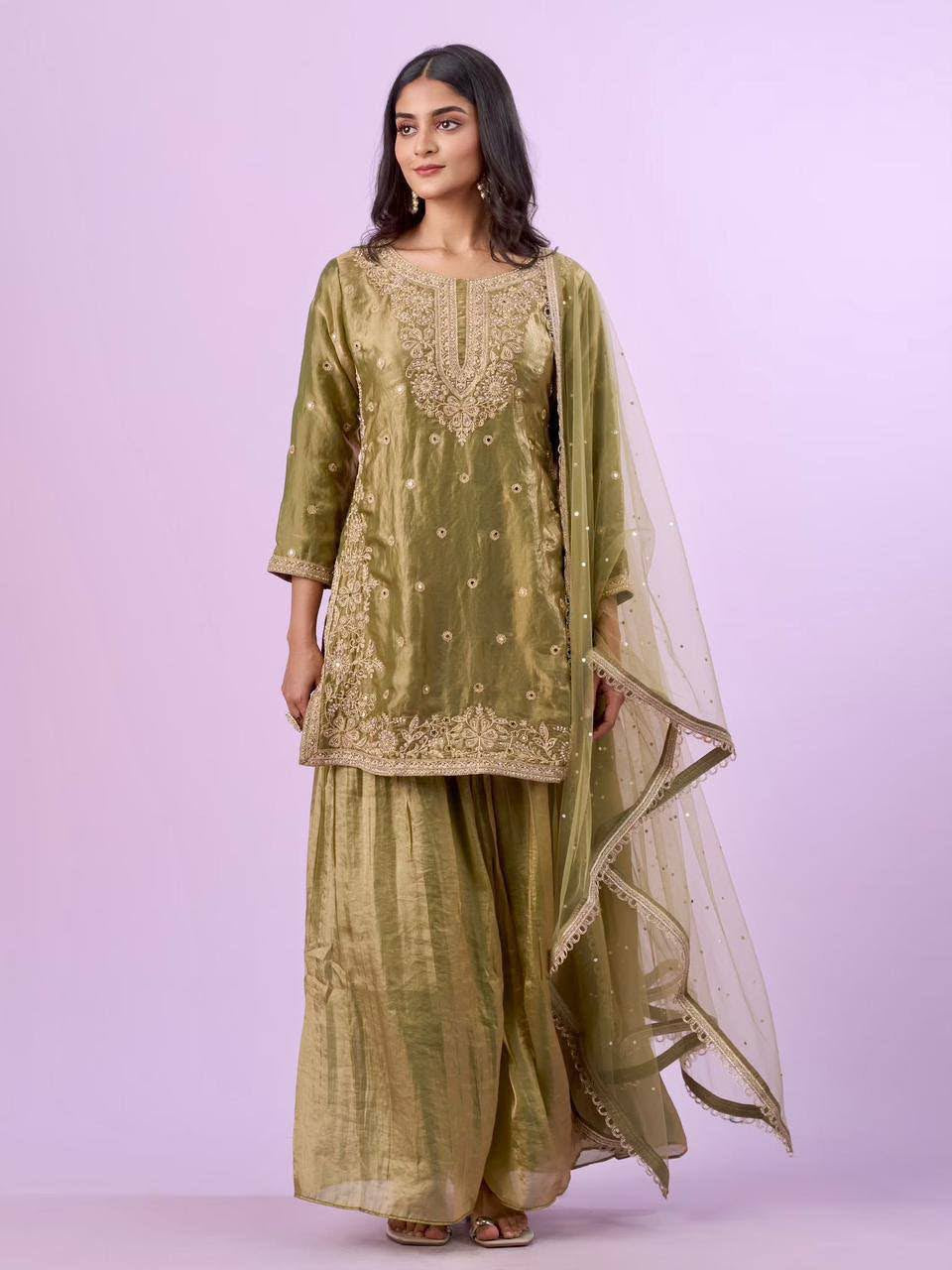 Fandy silk pallazo and Duppata