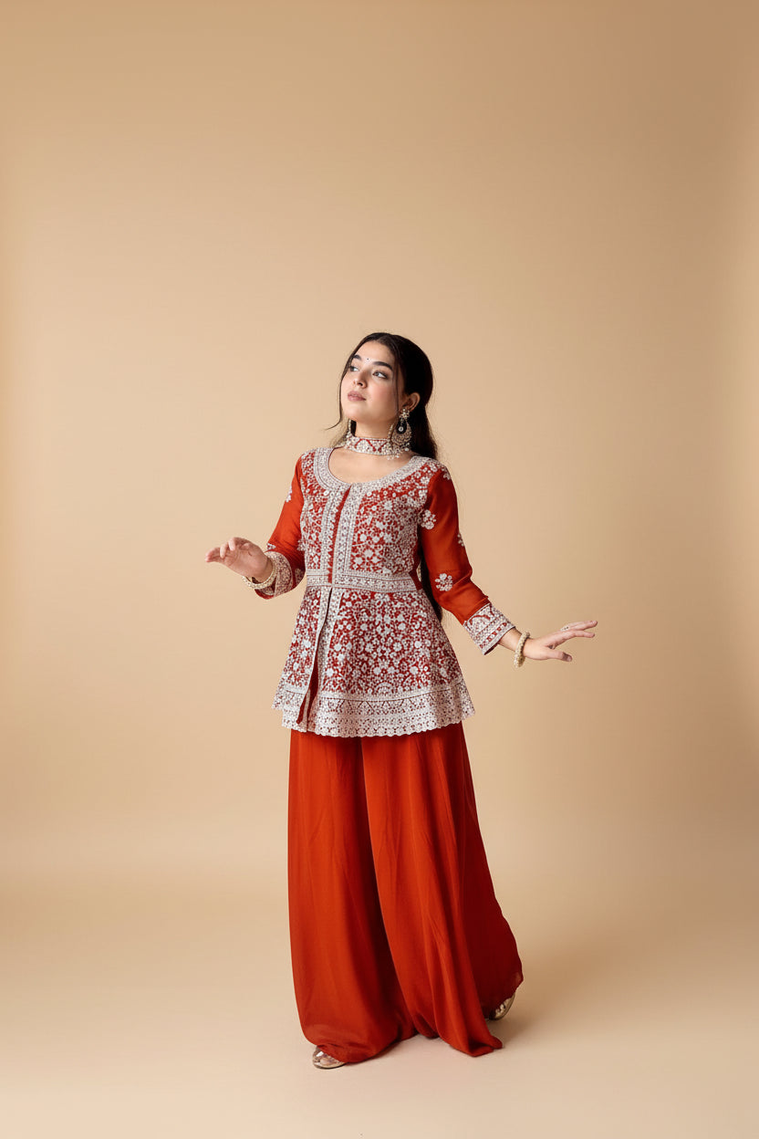 Georgette Peplum Party Set