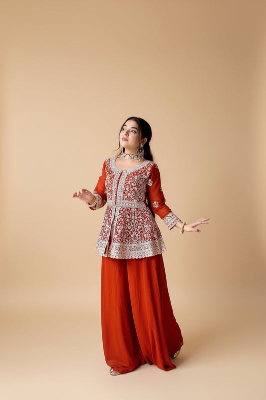 Georgette Peplum Party Set