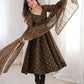 Elegant Designer Anarkali Suit Set Heavy Crunchy Silk Gown Bottom Dupatta