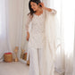 Crunchy Silk Top Kurta Bell Bottom Pant with Dupatta Set – Embroidery Sequence & Jari Work