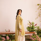 Designer Party Wear Heavy French Crepe Top with Farsi Salwar & Dupatta Set