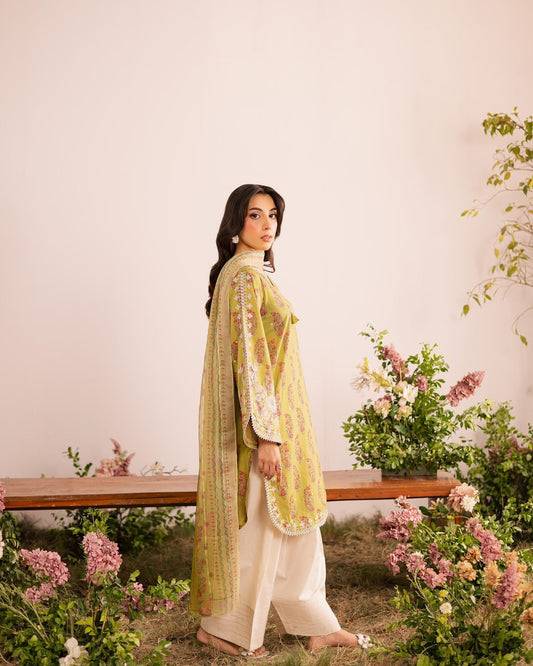 Designer Party Wear Heavy French Crepe Top with Farsi Salwar & Dupatta Set