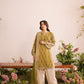Designer Party Wear Heavy French Crepe Top with Farsi Salwar & Dupatta Set