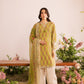 Designer Party Wear Heavy French Crepe Top with Farsi Salwar & Dupatta Set