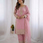 Heavy Embroidery Sequence Roman Glass Silk Top Palazzo Dupatta Set