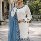 Heavy Embroidery Sequins Riyon Cotton Top Palazzo Dupatta Set
