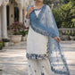 Heavy Embroidery Sequins Riyon Cotton Top Palazzo Dupatta Set